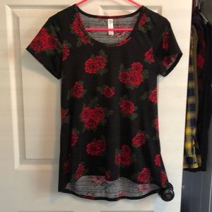 Lularoe Rose Print T-Shirt